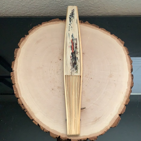 Vintage Chinese Tropical Bird Fold Out Fan - Picture 12 of 16